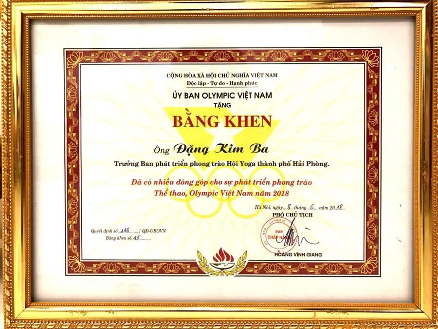 Bằng khen của Uỷ ban Olympic Việt Nam (2018)